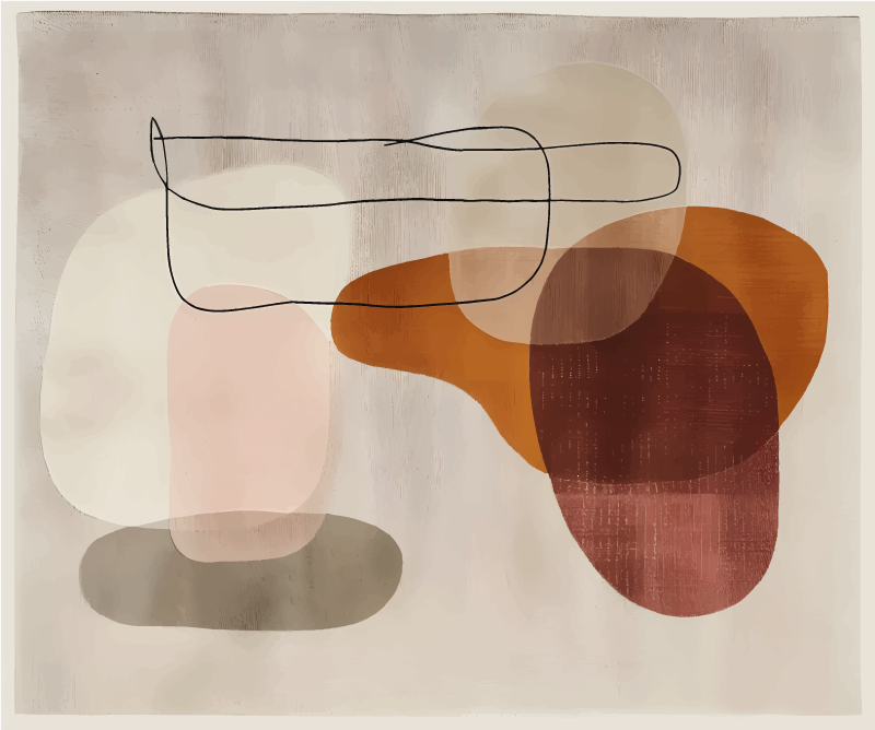 Alfombra vinílica beige formas abstractas - TenVinilo