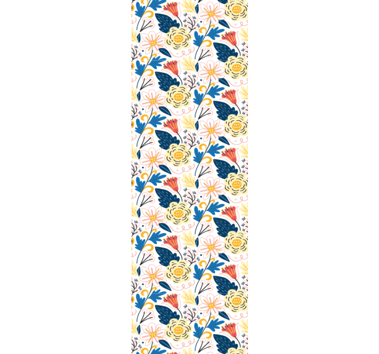 Papel tapiz flores diseño colorido floreciente - TenVinilo