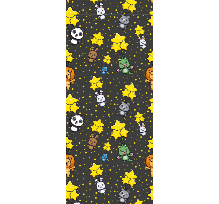 Papel tapiz bebé animales bebés y estrellas - TenVinilo