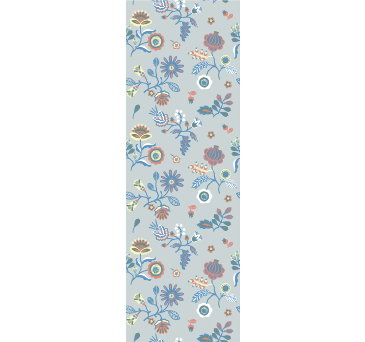 Papel tapiz flores diseño ilustrativo de floración - TenVinilo