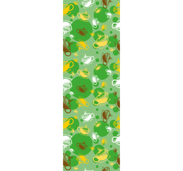 Papel tapiz cocina colección de tazas de café - TenVinilo