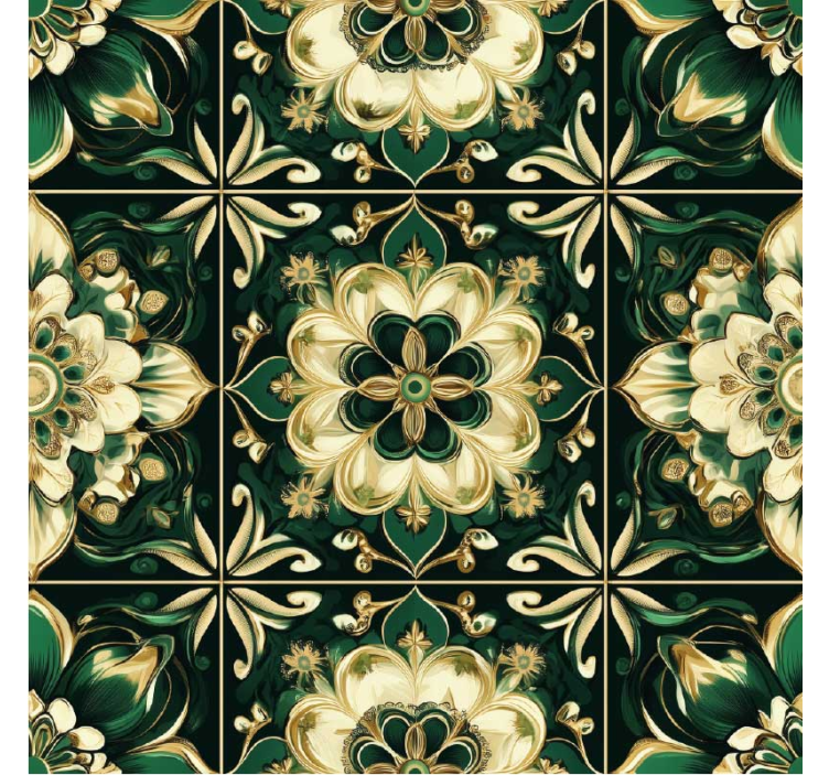 Papel tapiz cocina mosaicos botánicos - TenVinilo