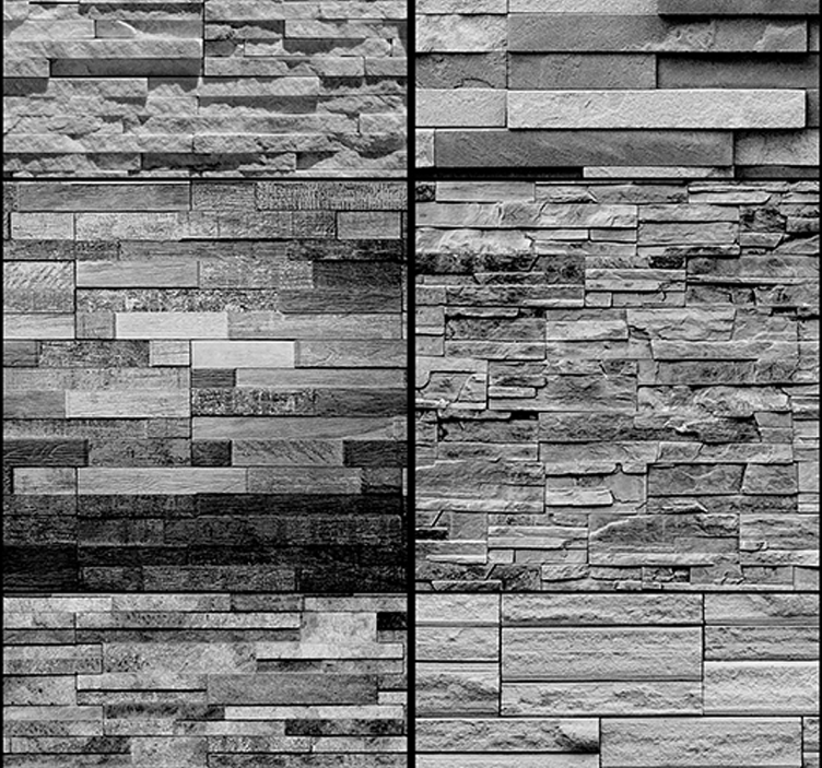 Papel imitación piedra composición en gris - TenVinilo