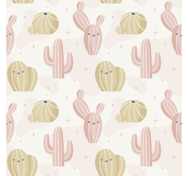 Papel tapiz naturaleza patrón de cactus adorable - TenVinilo