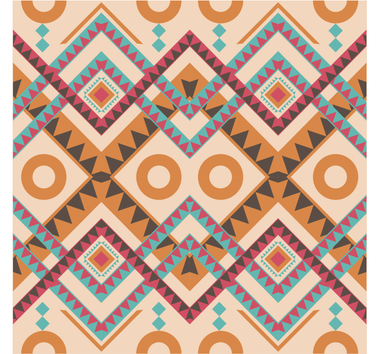 Papel tapiz ornamental patrón de diamantes multicolores - TenVinilo