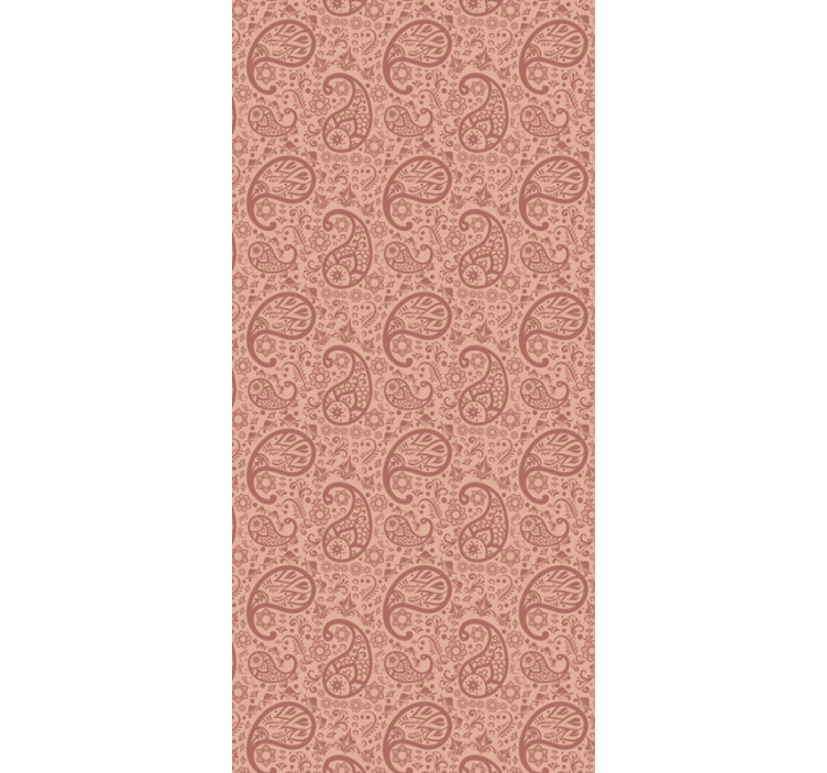 Papel tapiz ornamental patrón paisley refrigerador - TenVinilo