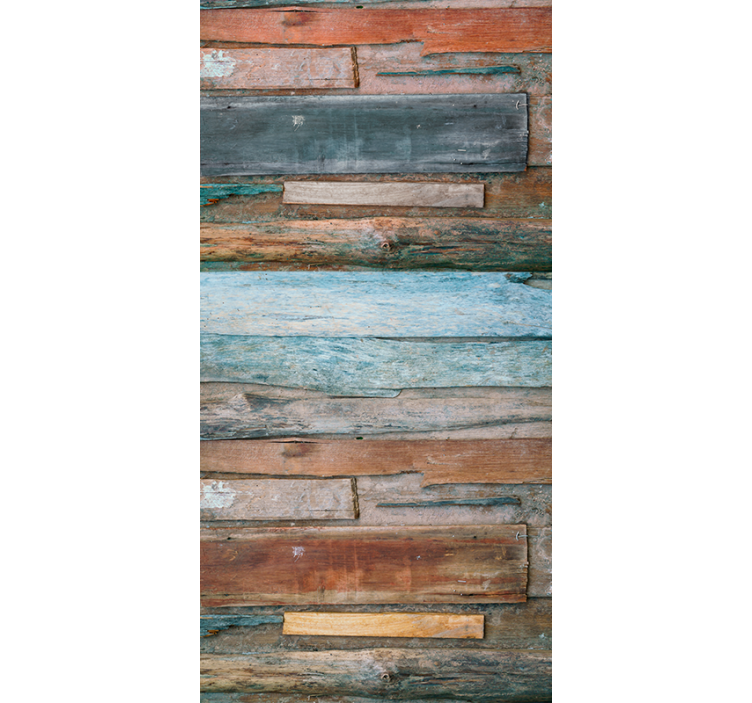 Papel tapiz ornamental madera envejecida - TenVinilo