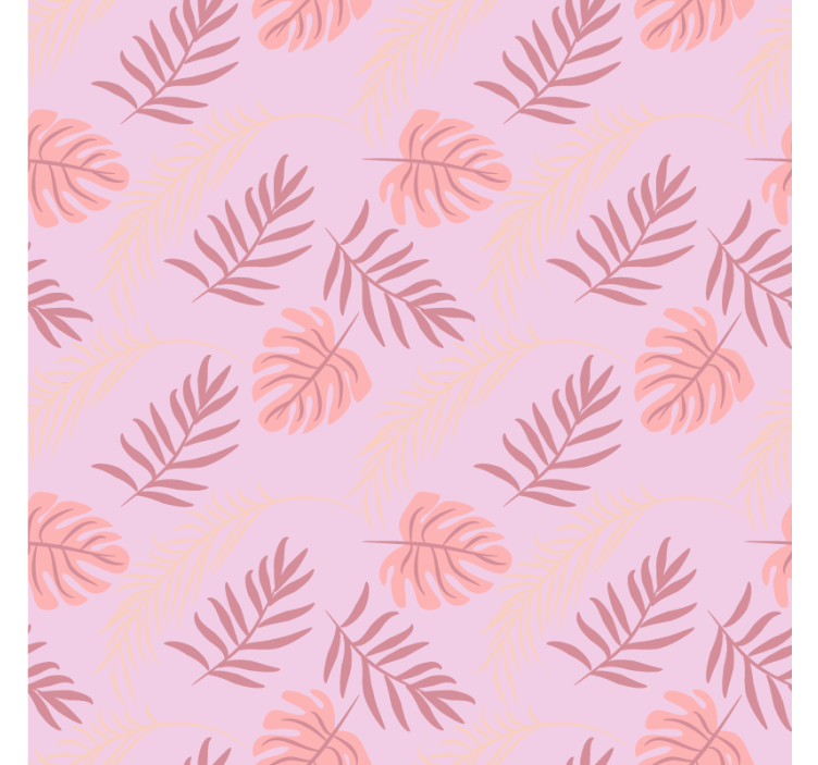 Papel tapiz para recámara diseño de hojas tropicales rosas - TenVinilo
