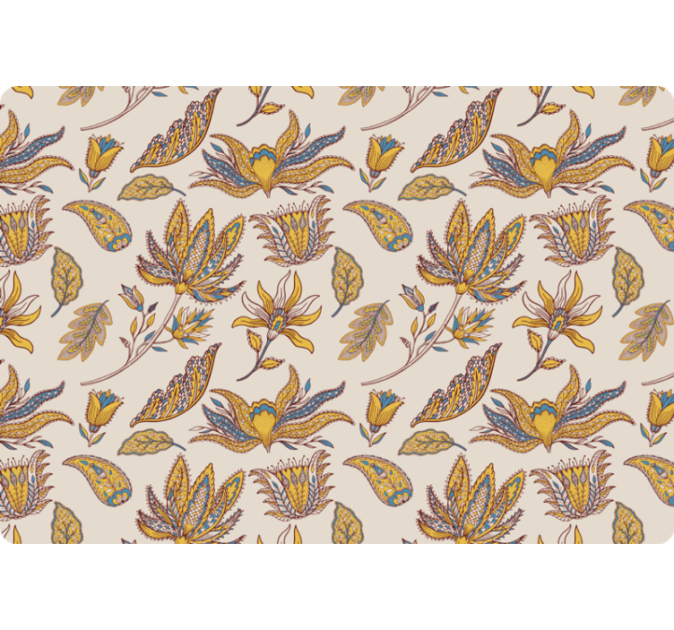 Papel tapiz flores conjunto de flores paisley - TenVinilo