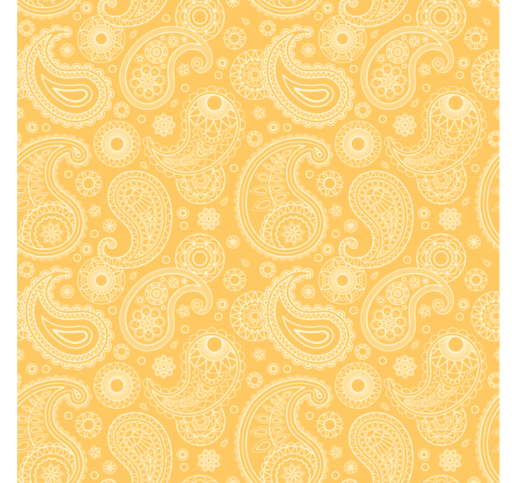 Papel tapiz para sala paisley amarillo árabe - TenVinilo