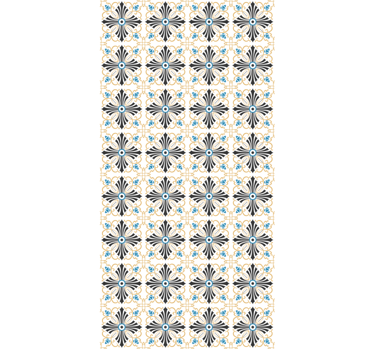 Papel tapiz para recámara azulejos botánicos retro - TenVinilo