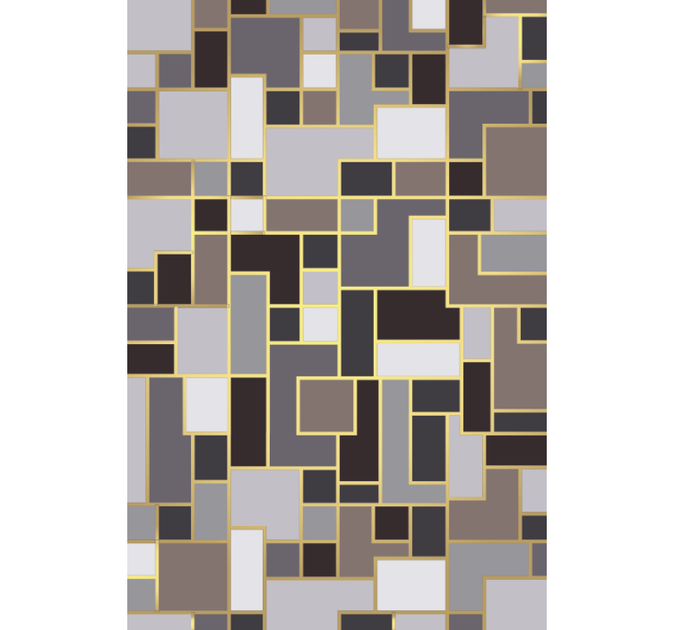 Papel tapiz pasillo mosaico de rectángulos grises - TenVinilo