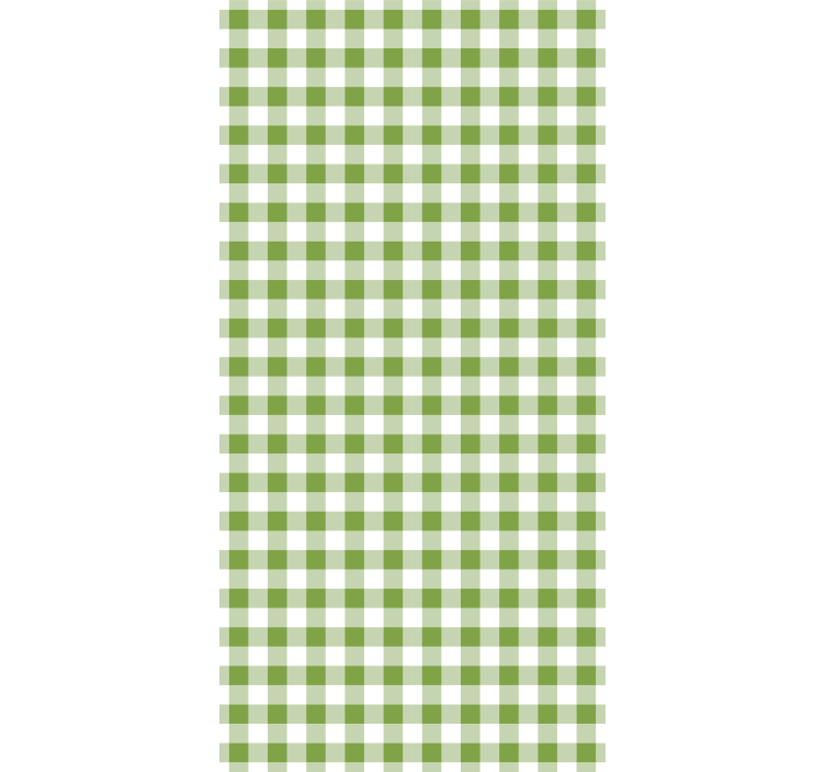 Papel tapiz pasillo cuadrados verdes y blancos - TenVinilo