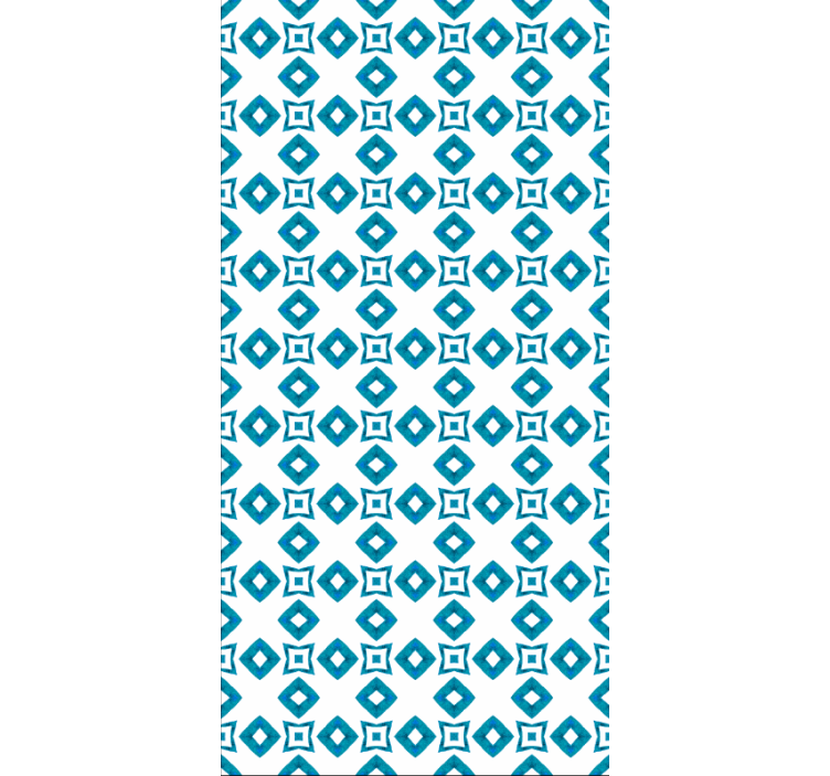 Papel tapiz pasillo diseño de diamantes azules - TenVinilo
