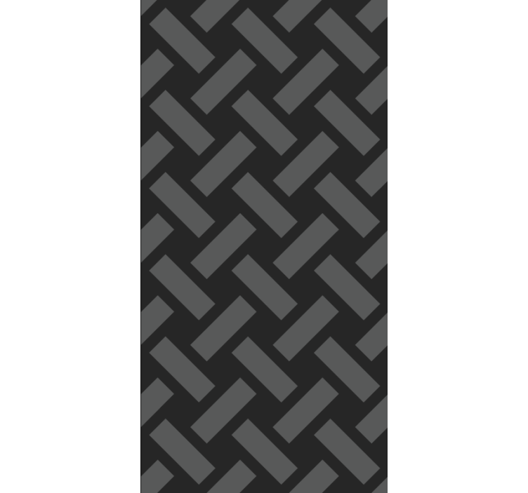 Papel tapiz pasillo patrón geométrico negro cuadrado - TenVinilo