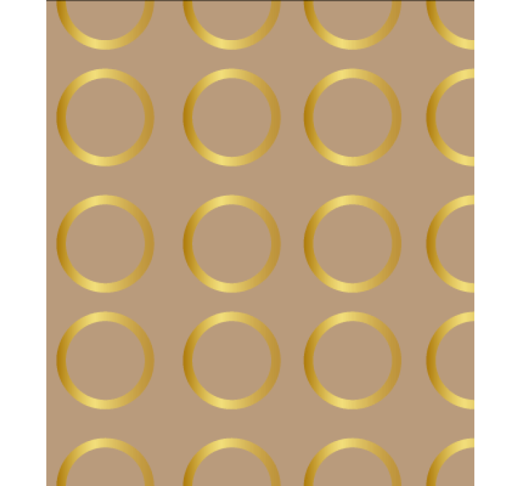 Papel tapiz comedor patrón geométrico círculos dorados - TenVinilo