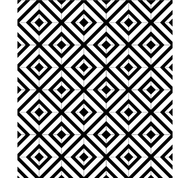 Papel tapiz geométrico diamantes en blanco y negro - TenVinilo
