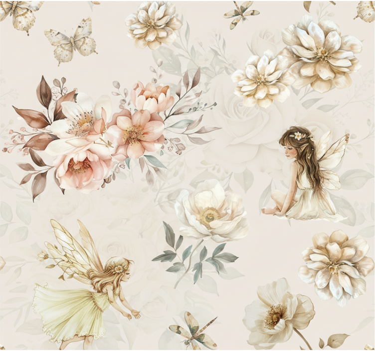Papel tapiz para sala hada de pastel suave - TenVinilo