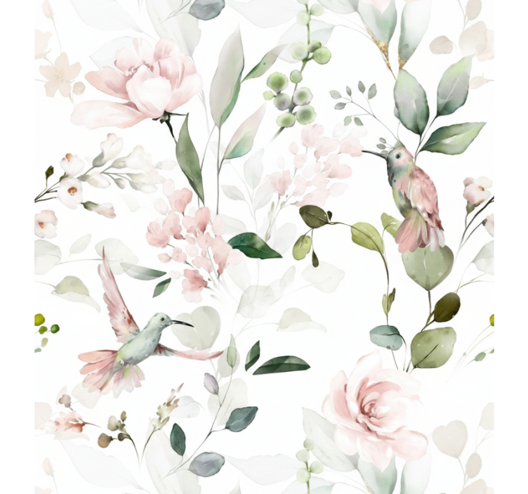 Papel tapiz para sala pájaro en suaves pasteles - TenVinilo
