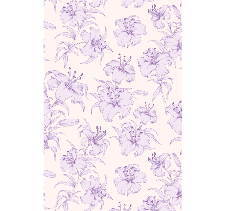 Papel tapiz pasillo diseño floral lirios en flor - TenVinilo