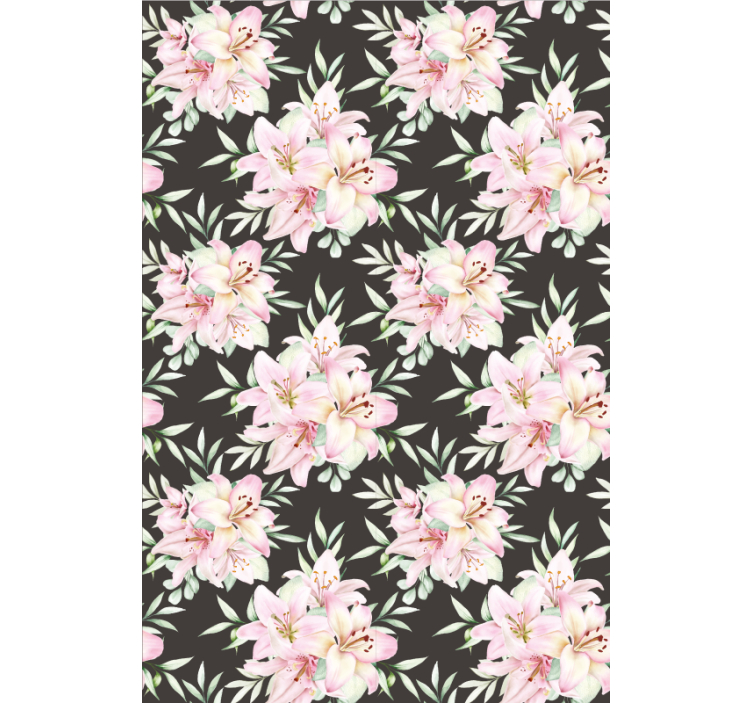 Papel tapiz pasillo lirios acuarelados florales - TenVinilo