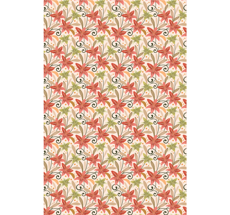Papel tapiz pasillo patrón floral lirios vintage coloridos - TenVinilo