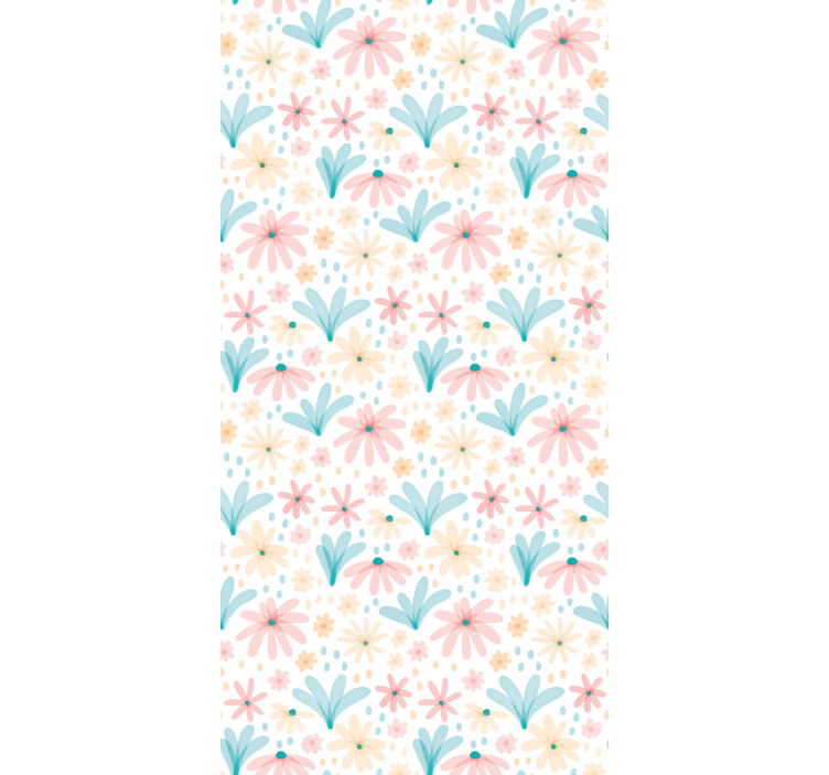 Papel tapiz pasillo patrón de margaritas florales - TenVinilo