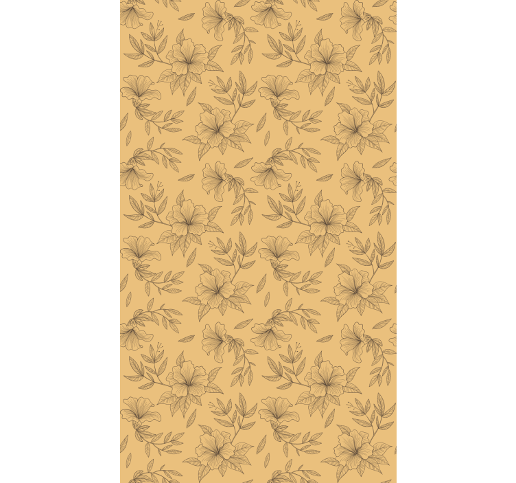 Papel tapiz pasillo con patrones estilizados beige - TenVinilo
