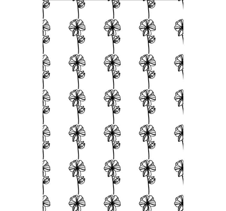 Papel tapiz pasillo flores verticales negras - TenVinilo