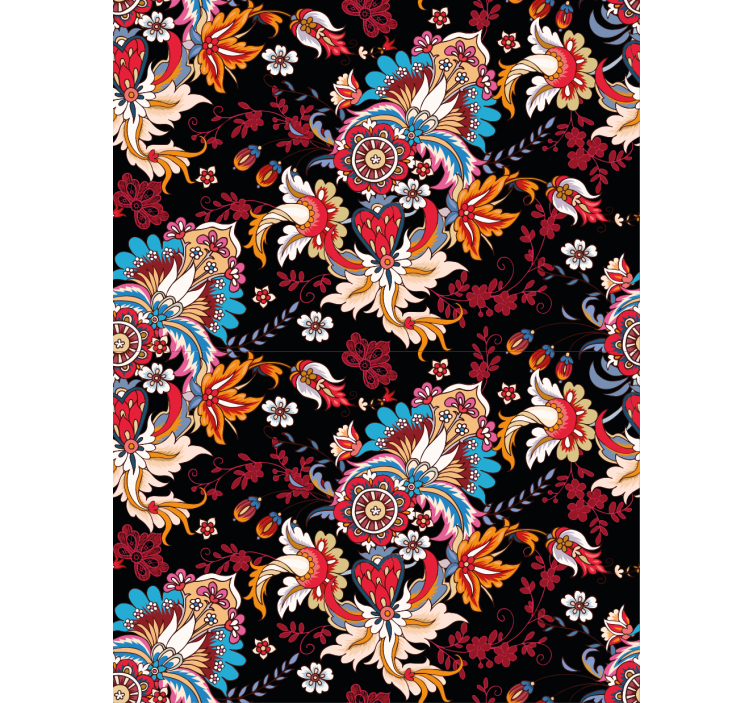 Papel tapiz pasillo motivo floral vibrante - TenVinilo