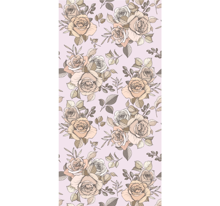 Papel tapiz pasillo motivo de rosas elegantes - TenVinilo