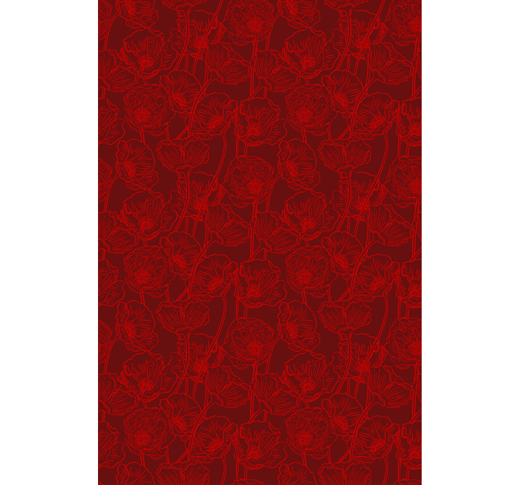 Papel tapiz pasillo patrón rojo intrincado - TenVinilo
