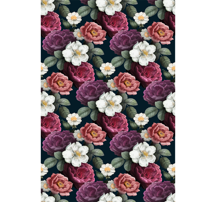 Papel tapiz pasillo composición de flores elegantes - TenVinilo