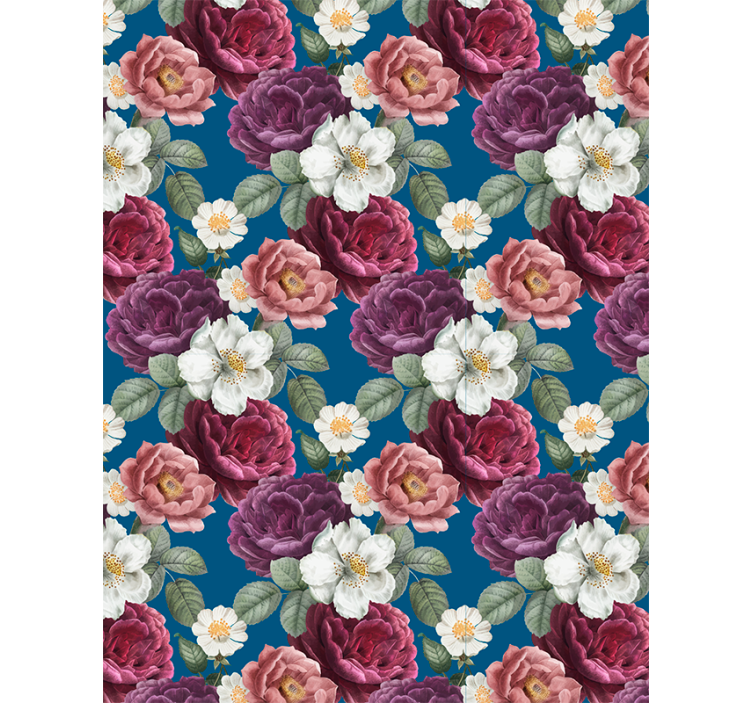 Papel tapiz pasillo ramo de rosas vibrantes - TenVinilo