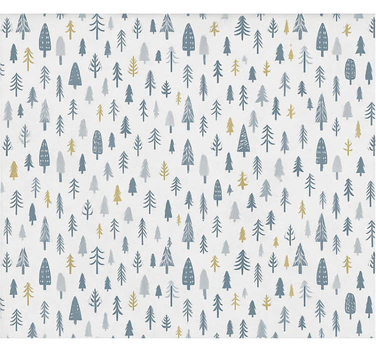 Papel tapiz nórdico escena de bosque invernal - TenVinilo