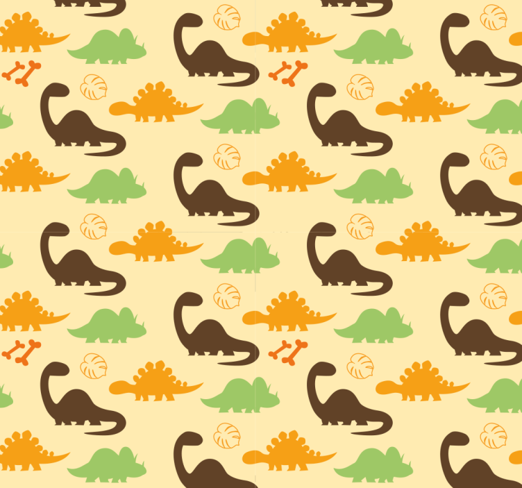 Papel tapiz dinosaurios fondo beige - TenVinilo