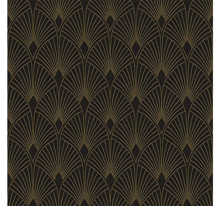Papel pintado geométrico ventilador deco dorado - TenVinilo