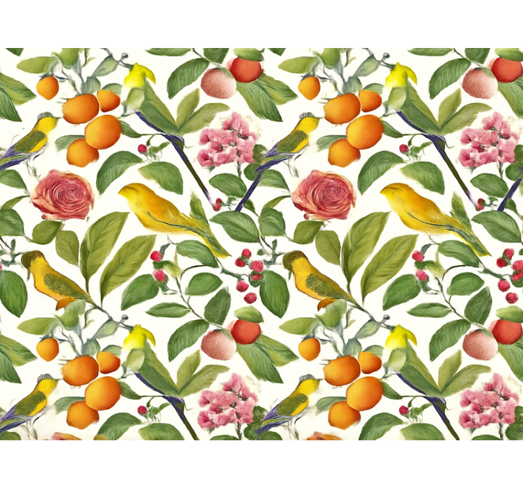 Papel tapiz para sala patrón selva exótica - TenVinilo