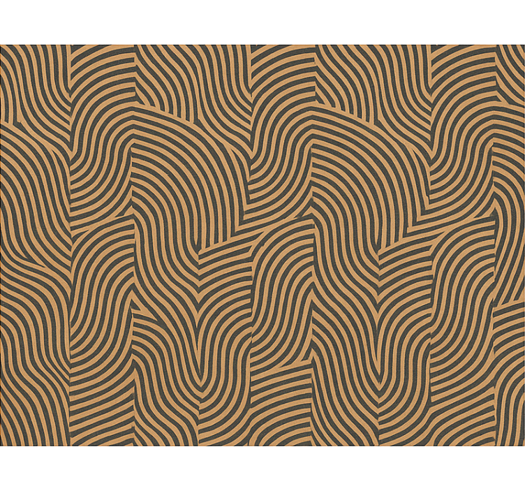 Papel tapiz para sala líneas modernas negros y naranjas - TenVinilo