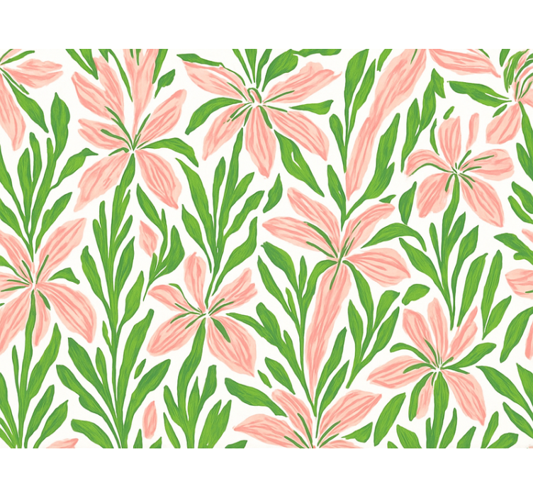 Papel tapiz 3d patrón de flores rosadas - TenVinilo