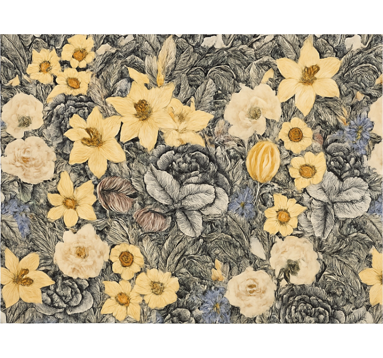 Tapizado para pared flores vintage - TenVinilo