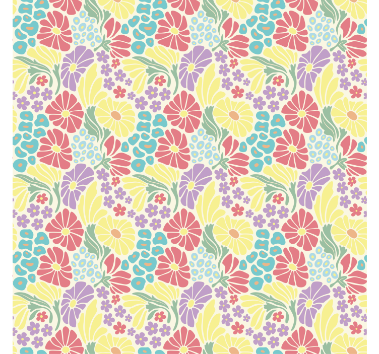 Papel tapiz flores pastel - TenVinilo