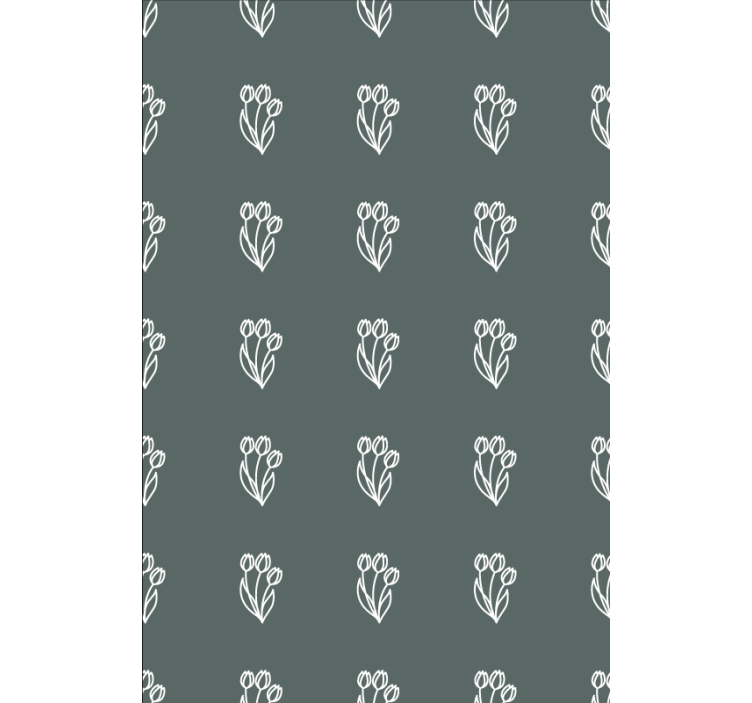 Papel tapiz flores diseño encantador de tulipanes - TenVinilo