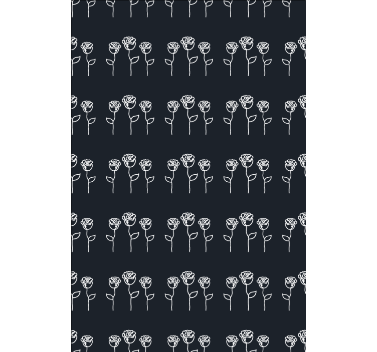 Papel tapiz flores ilustración de rosas minimalista - TenVinilo