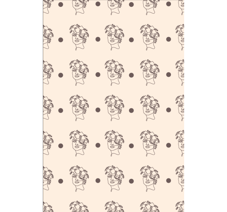 Papel tapiz flores silueta minimalista mujer floral - TenVinilo