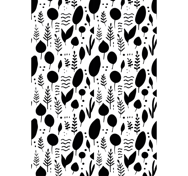 Papel tapiz floral imágenes en blanco y negro de naturaleza - TenVinilo