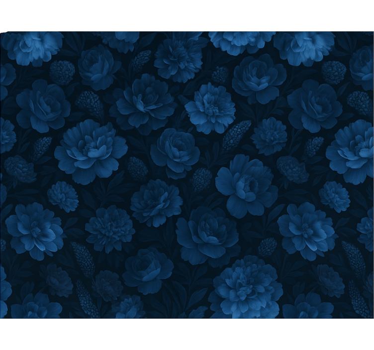 Papel tapiz para recámara motivo floral azul oscuro - TenVinilo