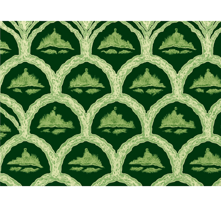 Papel tapiz para pared patrón vintage verde - TenVinilo