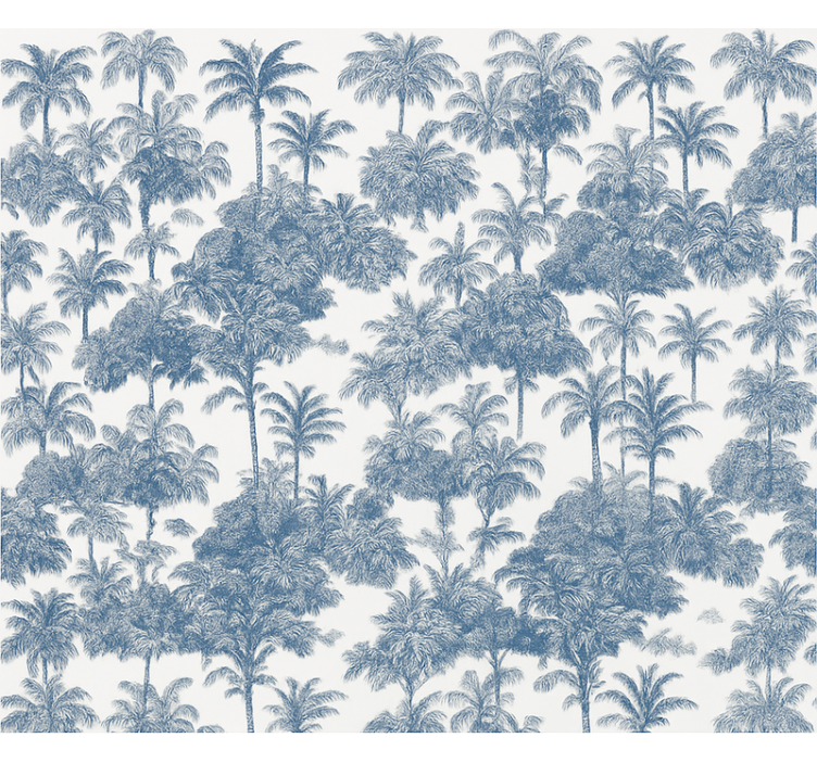 Papel tapiz textil tropical azul - TenVinilo