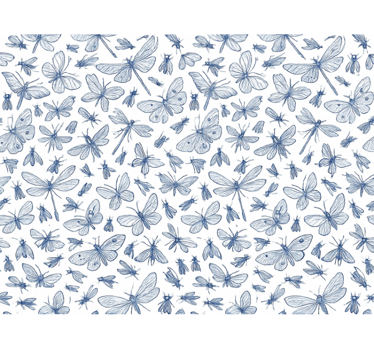 Papel tapiz insectos bonitos azules - TenVinilo